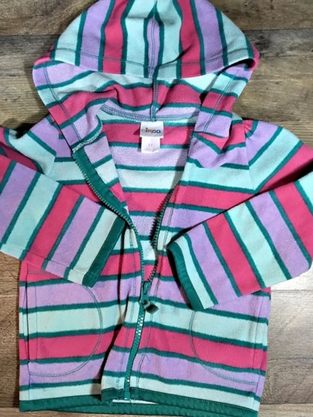 Circo Girls' Striped Hooded Jacket Size 3T